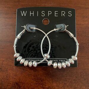 Bundle 3 for $12. Whispers Silver Tone Hoop Earrings